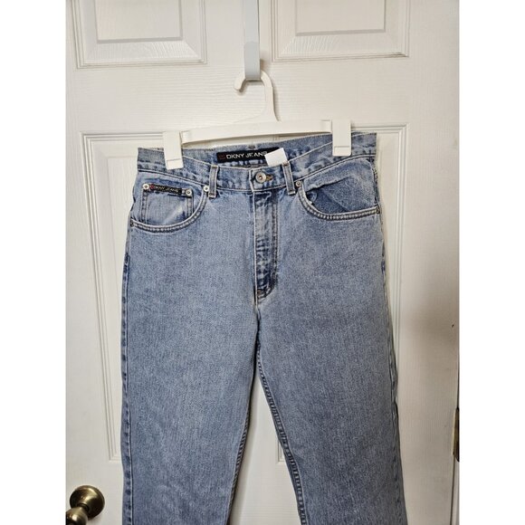 VTG DKNY Denim Blue Jeans (Women's 12) Made In USA Light Wash 12x30 - Picture 2 of 10